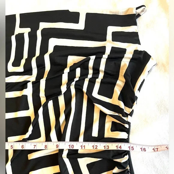 NWOT Jules & Leopold B&W Geo Print Cowl Neck Slip Midi Dress Date Night Party, M - Picture 11 of 14